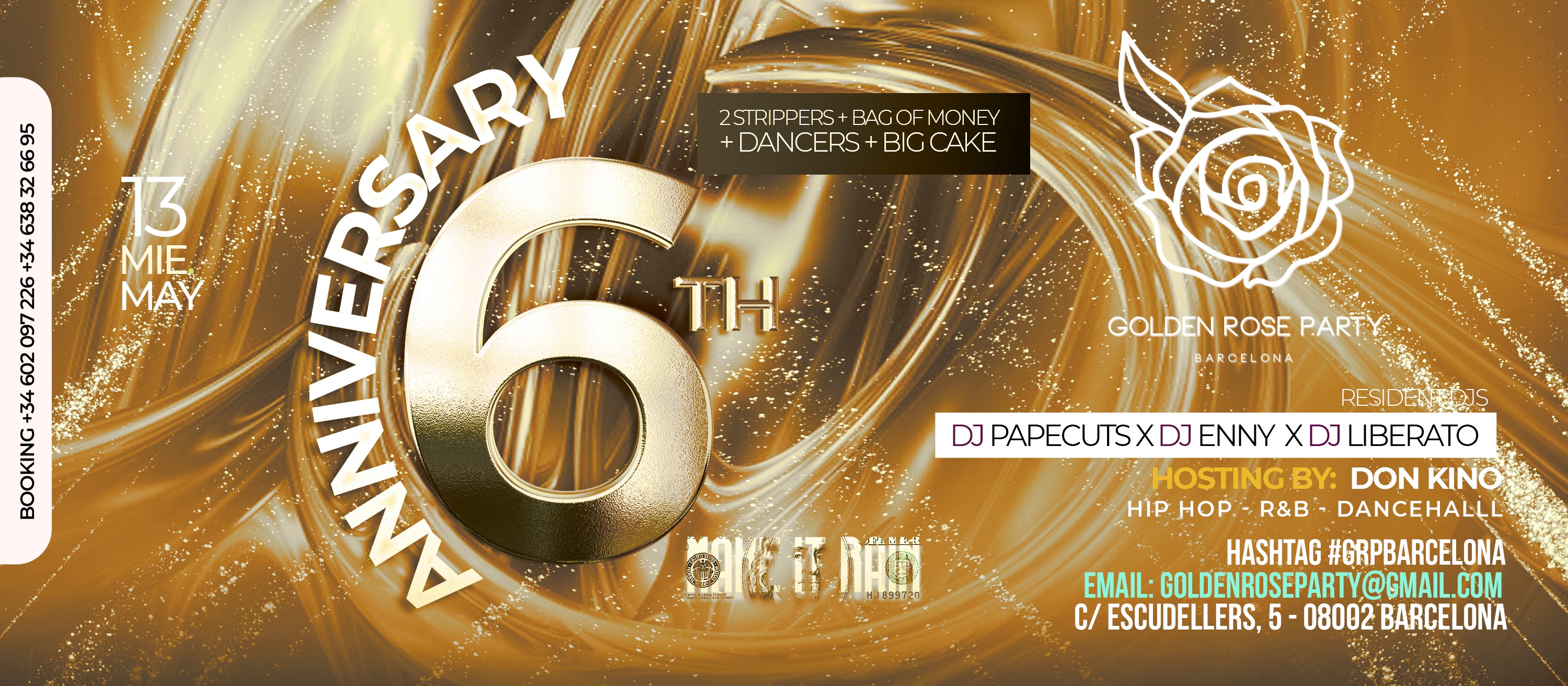 CADA MIERCOLES - HIP HOP - Club Golden Rose Party CADA MIERCOLES - HIP HOP - Club Golden Rose Party