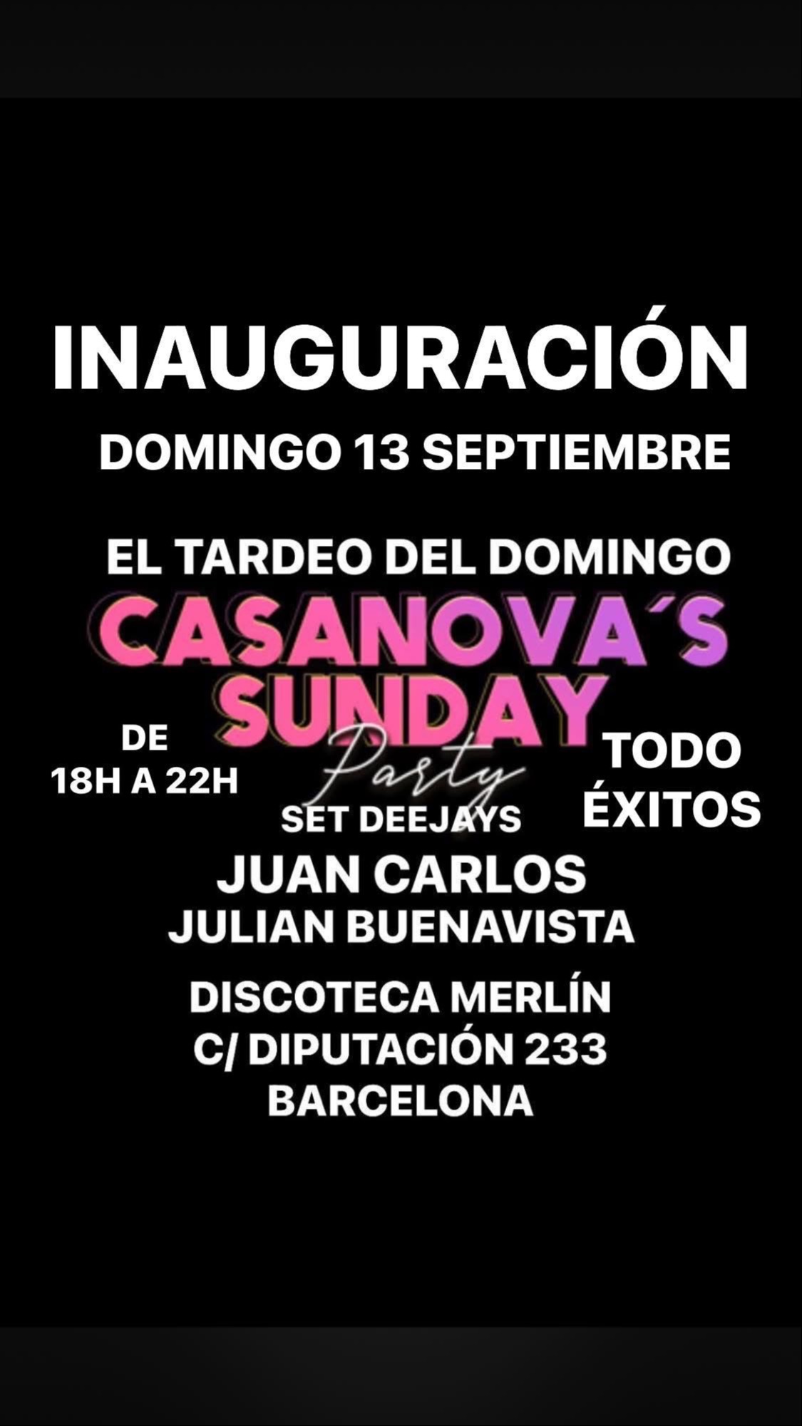 EL NOCHEO TODO ÉXITOS. - Club Casanovas Sunday