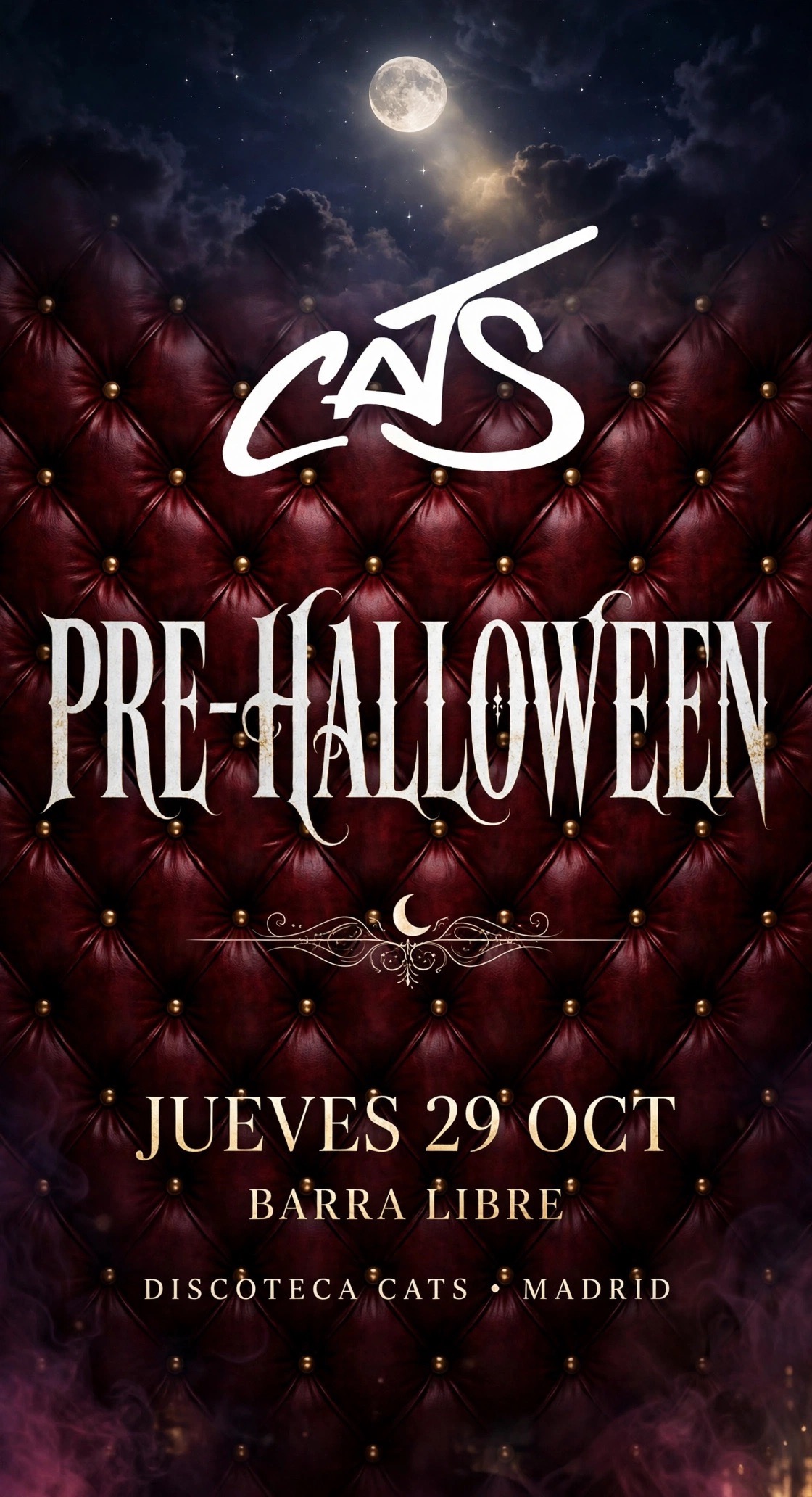 JUEVES 29OCT PRE-HALLOWEEN BARRA LIBRE  CATS
