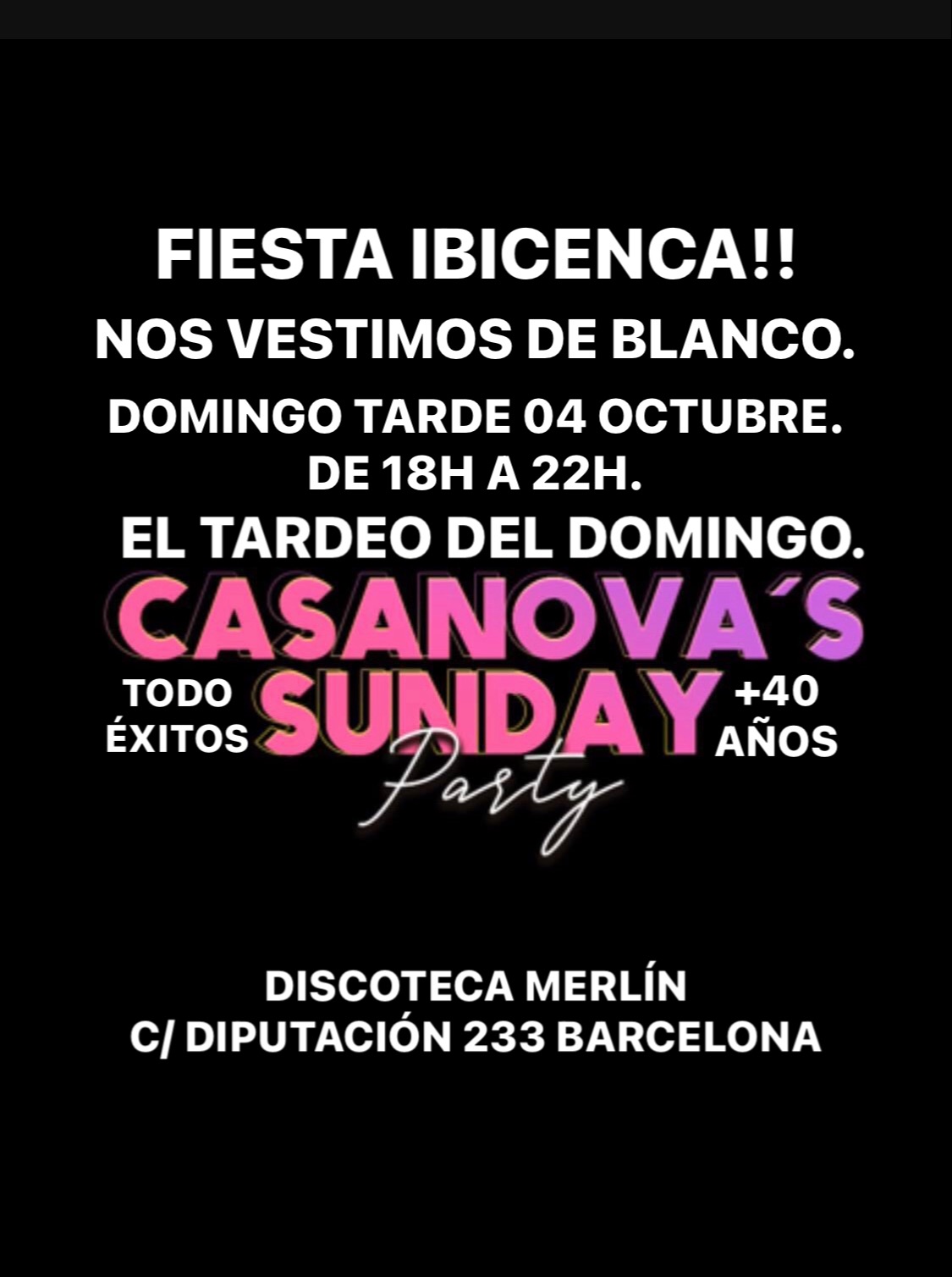 EL NOCHEO TODO ÉXITOS. - Club Casanovas Sunday