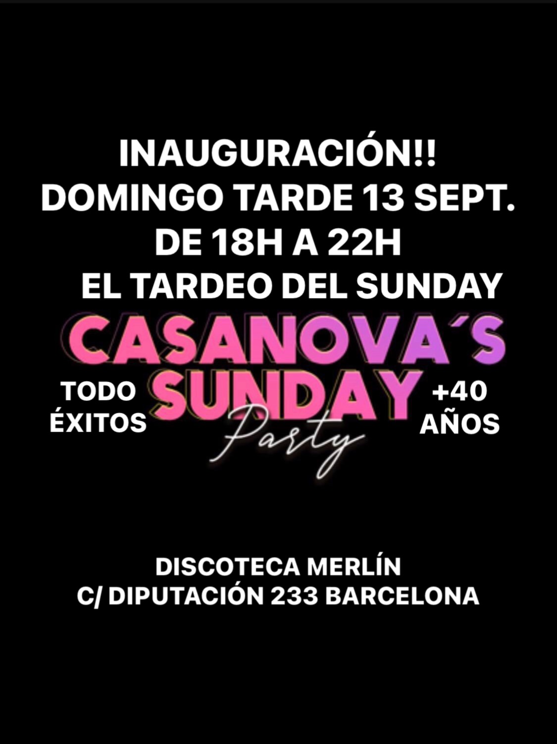 EL NOCHEO TODO ÉXITOS. - Club Casanovas Sunday