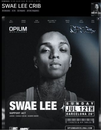 SWAE LEE CRIB - Club Opium - WELOVEBCN