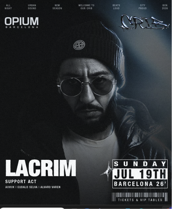 LACRIM - CRIB - Club Opium - WELOVEBCN