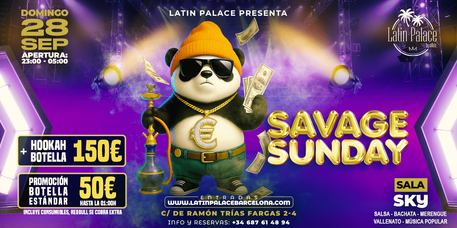 SAVAGE SUNDAY LATIN PALACE BARCELONA SALA SKY