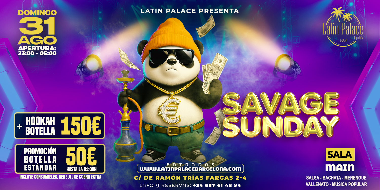 SAVAGE SUNDAY LATIN PALACE BARCELONA SALA MAIN CONCIERTO EXTRA