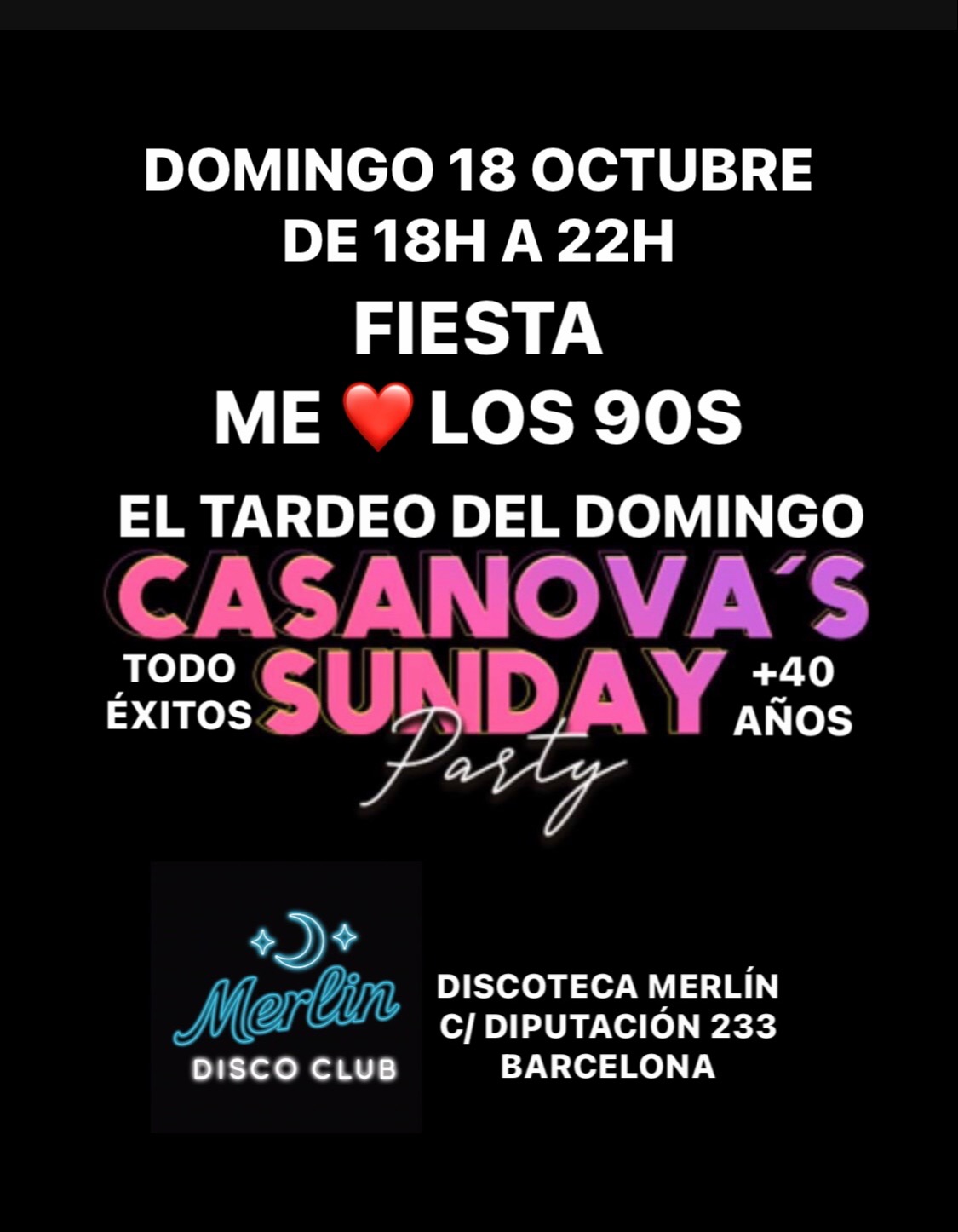 EL NOCHEO TODO ÉXITOS. - Club Casanovas Sunday