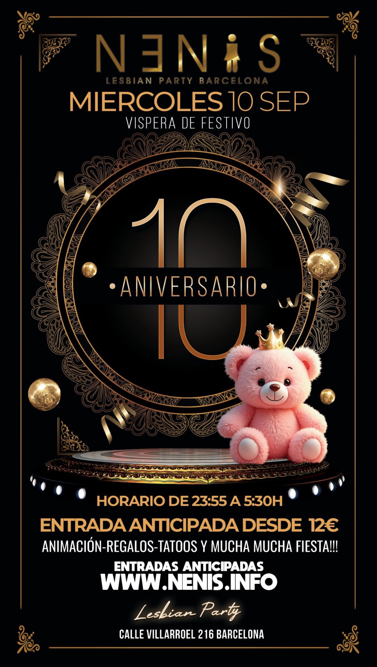 10º ANIVERSARIO NENIS - Club Nenis Barcelona