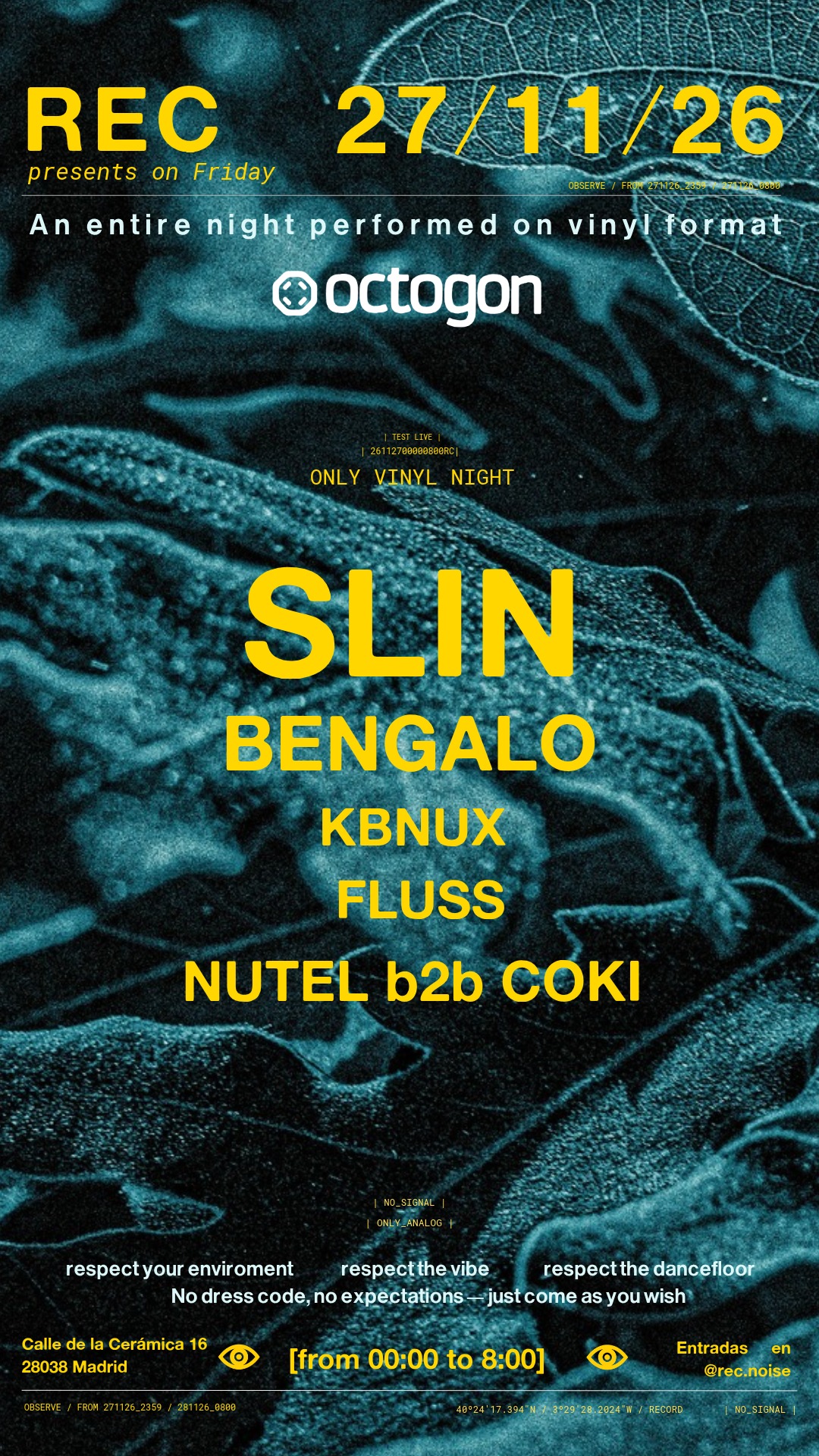 REC PRESENTS — SLIN Vinyl Only Night