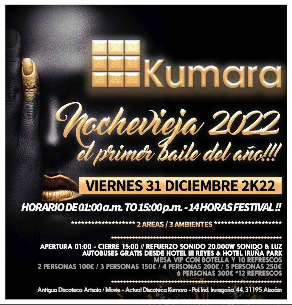 Kumara Nochevieja 2022 Tickets, guestlists and VIP tables Nochevieja
