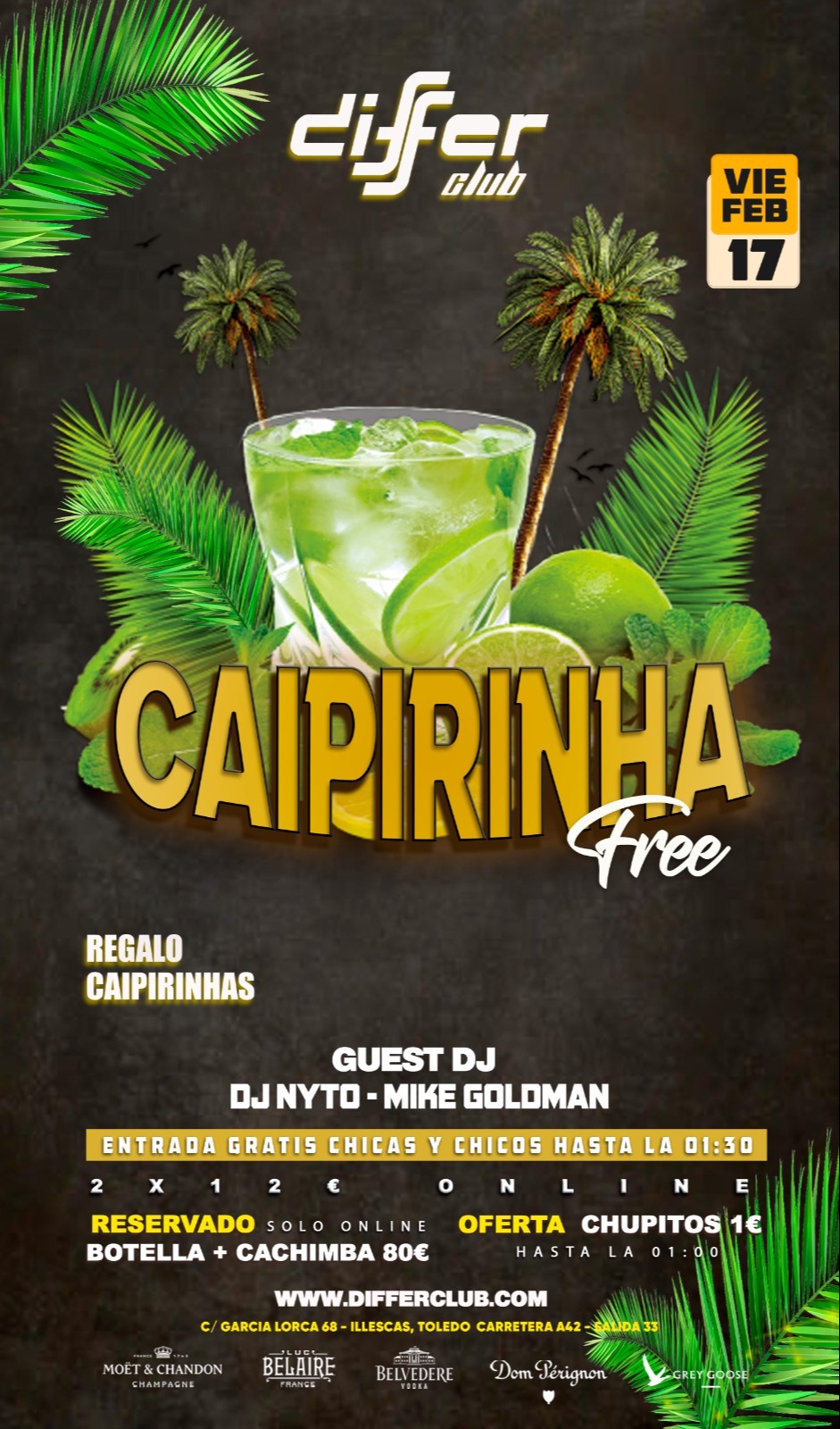 CAIPIRINHA FREE ( VIERNES LOCOS)  DIFFER CLUB