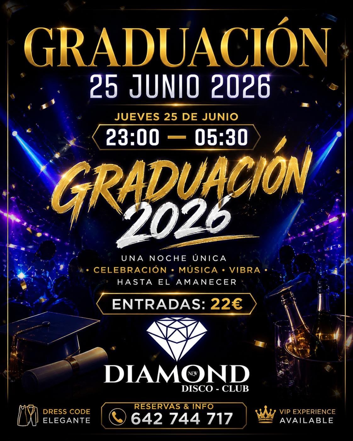 GRADUACIÓN 25 JUNIO 2026 IESO HAREVOLAR  ALOVERA - Club Disco Club New Diamond