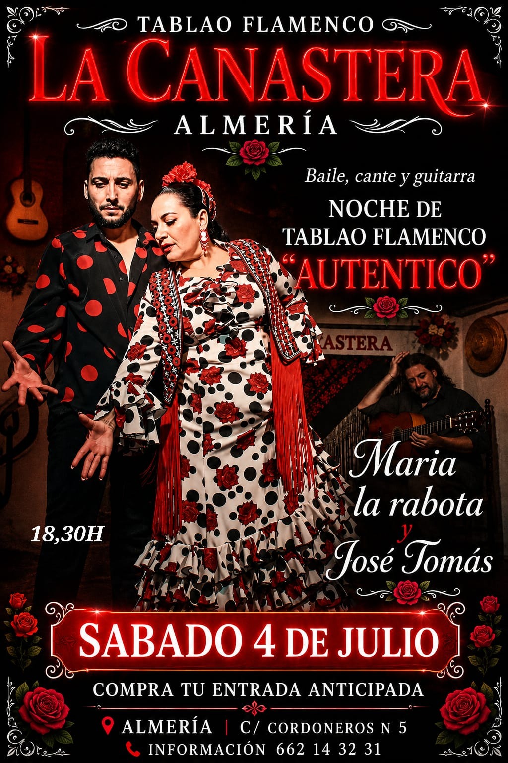 ESPECIAL NOCHE DE TABLAO FLAMENCO "AUTÉNTICO"