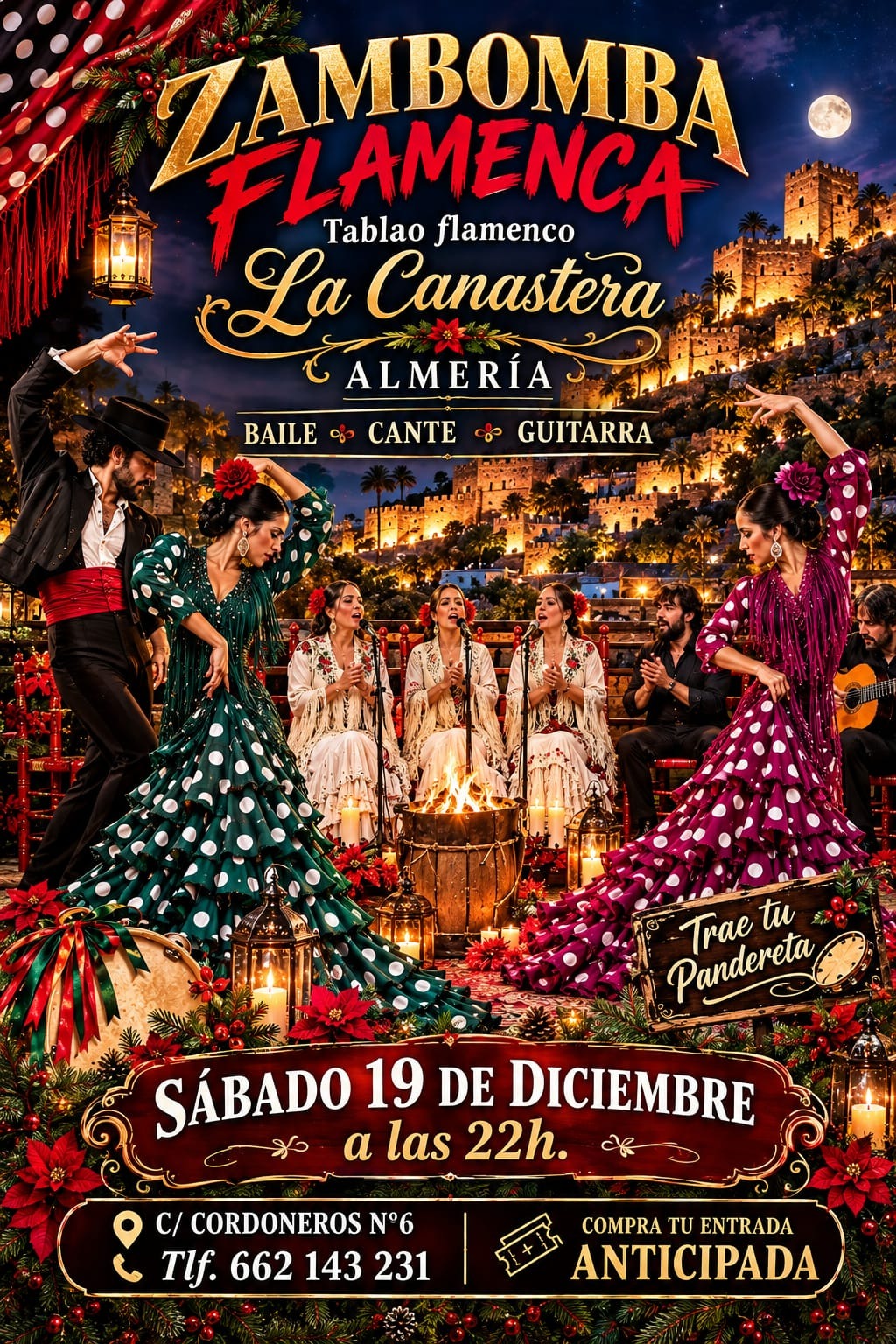 ZAMBOMBA FLAMENCA NAVIDEÑA TRADICIONAL OLLA GITANA