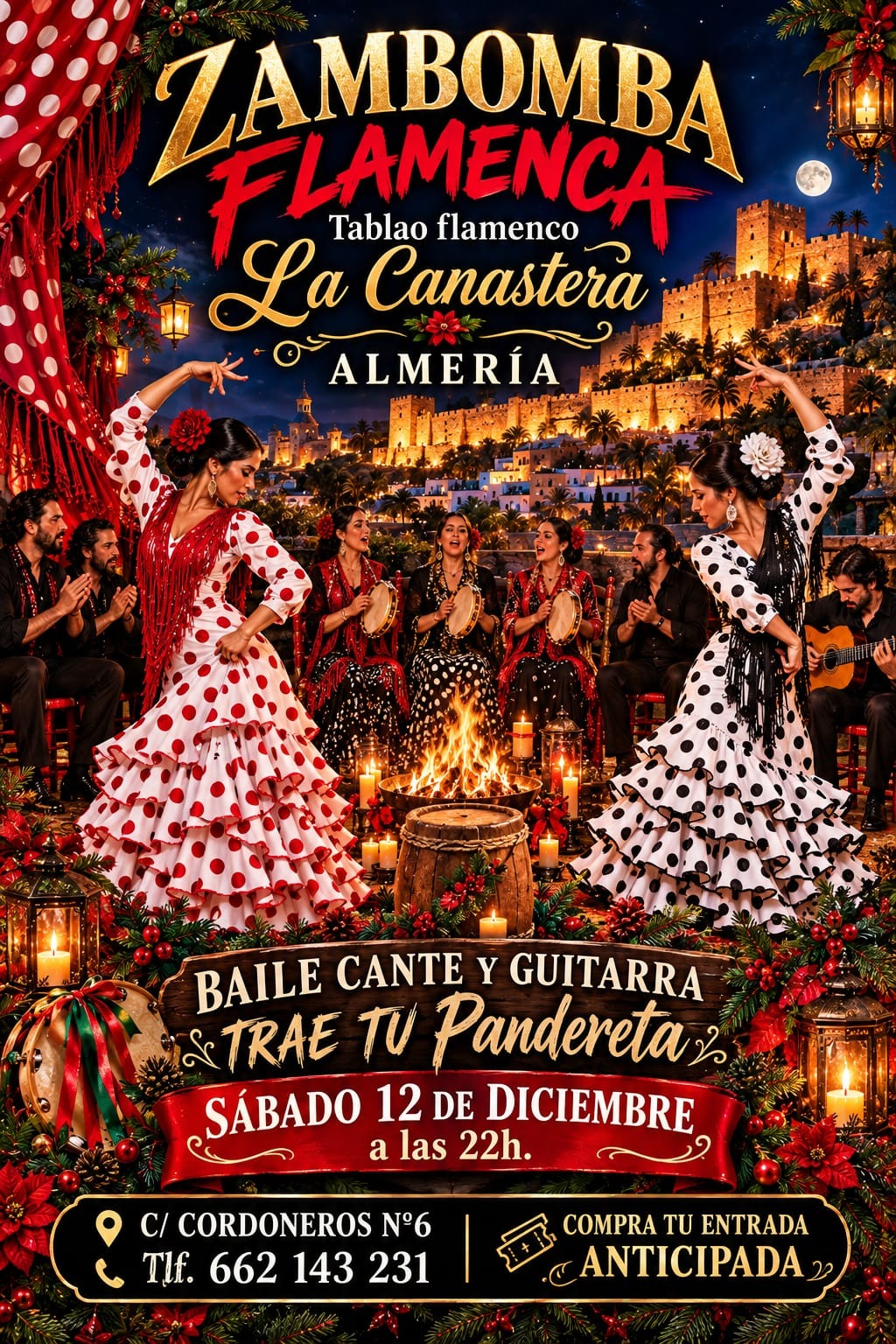 ZAMBOMBA FLAMENCA NAVIDEÑA TRADICIONAL OLLA GITANA
