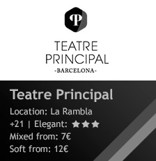 Teatre Principal Barcelona Teatre Principal Barcelona La Rambla, 27, 08002 Barcelona, España